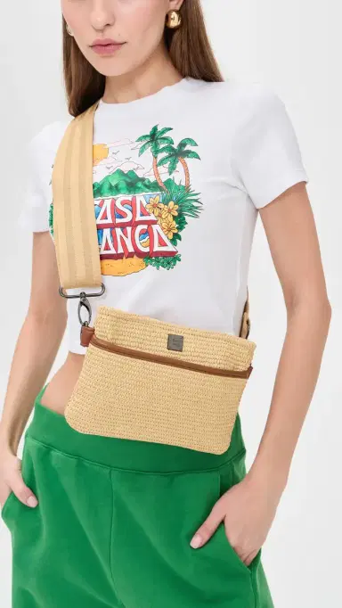 Think Royln Raffia Bum Bag Dune/Dune Web One Size | Thumbnail 3