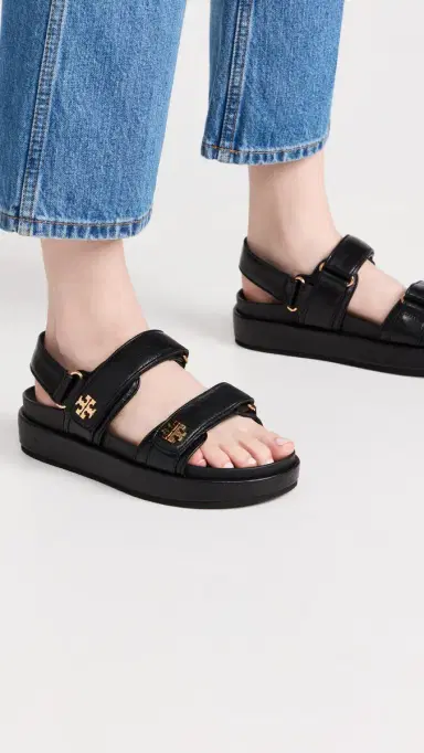 Tory Burch Kira Two Band Sport Sandals Perfect Black 5 | Thumbnail 3