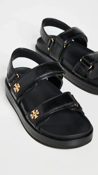 Tory Burch Kira Two Band Sport Sandals Perfect Black 5 | Thumbnail 5