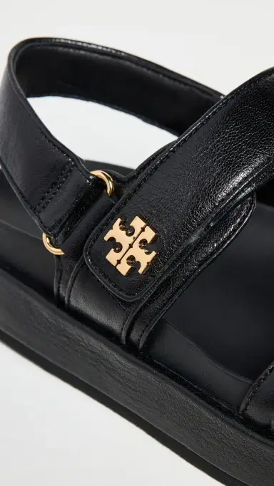 Tory Burch Kira Two Band Sport Sandals Perfect Black 5 | Thumbnail 6