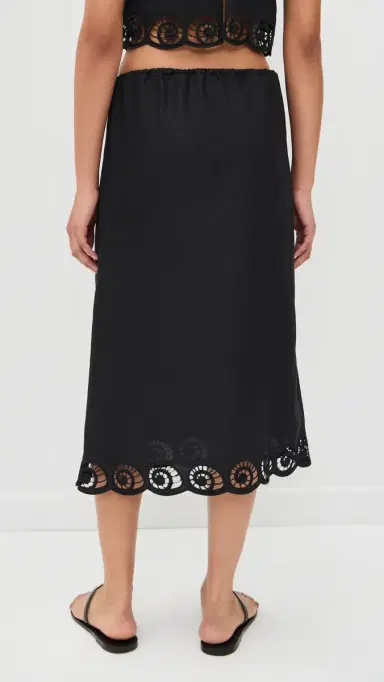 Onia Air Linen callop Midi kirt Black | Thumbnail 3 Onia Air Linen callop Midi kirt Black | Thumbnail 3