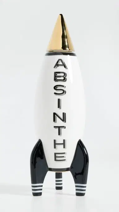 Jonathan Adler Rocket Absinthe Decanter Black/White/Gold/Silver One Size | Thumbnail 2