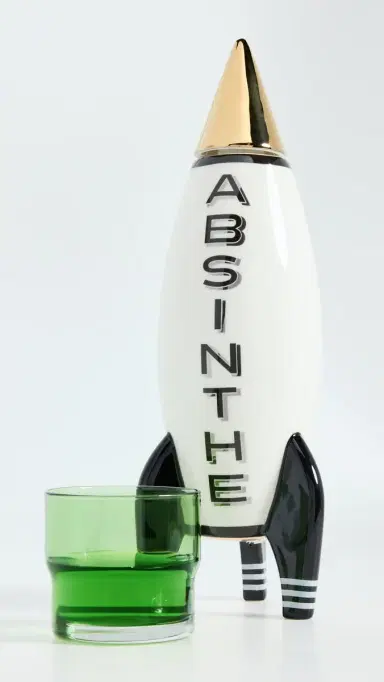 Jonathan Adler Rocket Absinthe Decanter Black/White/Gold/Silver One Size | Thumbnail 3