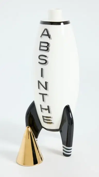 Jonathan Adler Rocket Absinthe Decanter Black/White/Gold/Silver One Size | Thumbnail 5