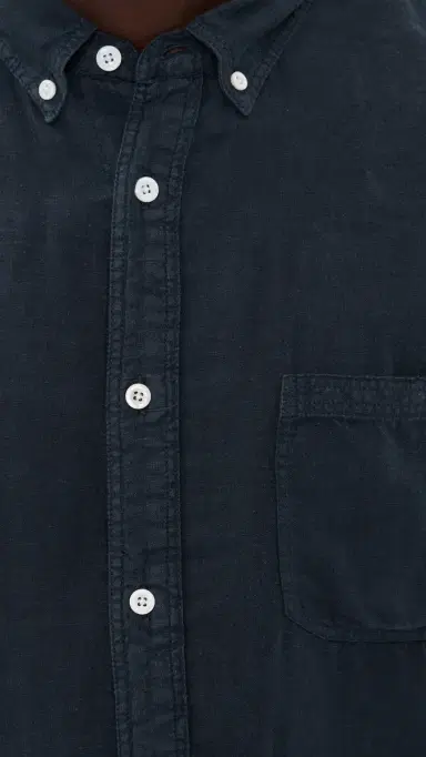 Billy Reid Tuscumbia Linen Button Down Shirt Carbon Blue | Thumbnail 6