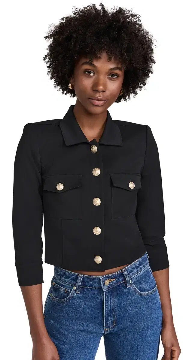 Kumi Croppd Fitted Jacket Black