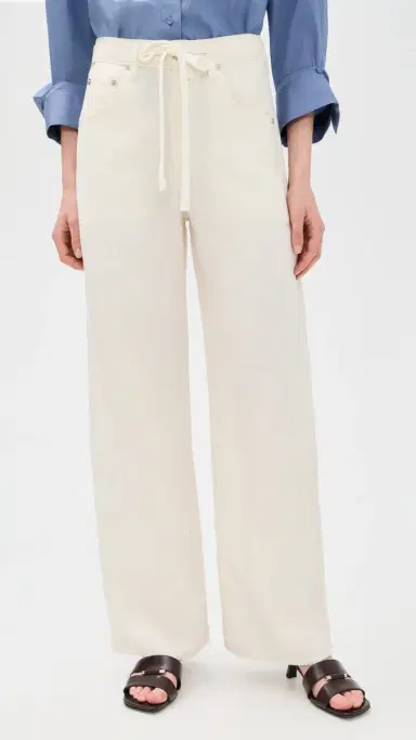 Citizens of Humanity Brynn Drawstring Linen Trousers Vanilla | Thumbnail 2