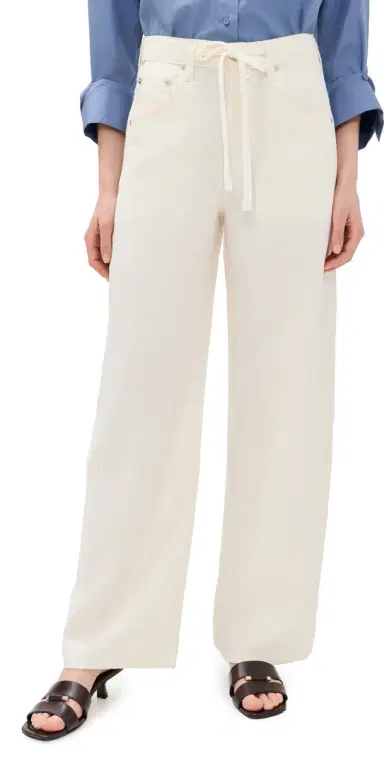Citizens of Humanity Brynn Drawstring Linen Trousers Vanilla | Thumbnail 1