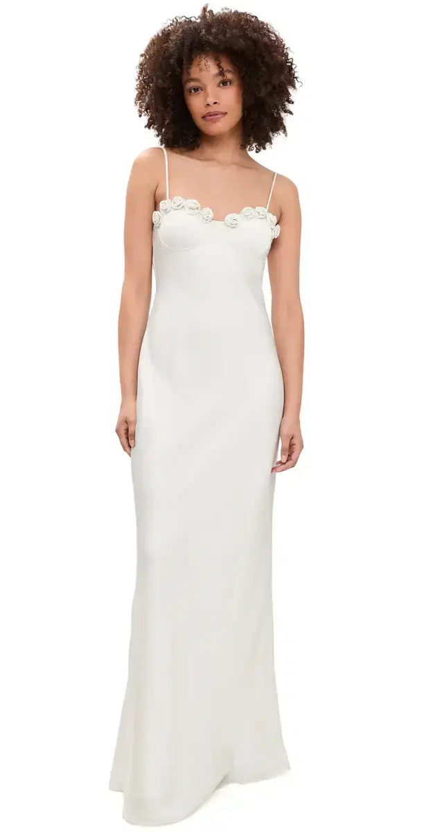Runaway the Label Lavena Floral Detail axi Dress Pearl