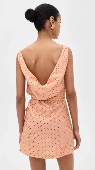 Posse Evie Mini Dress Tangerine Polka Dot L | Thumbnail 3