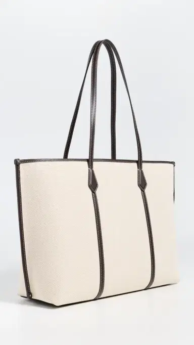 Tory Burch Perry Canvas Tote Bag Natural One Size | Thumbnail 4