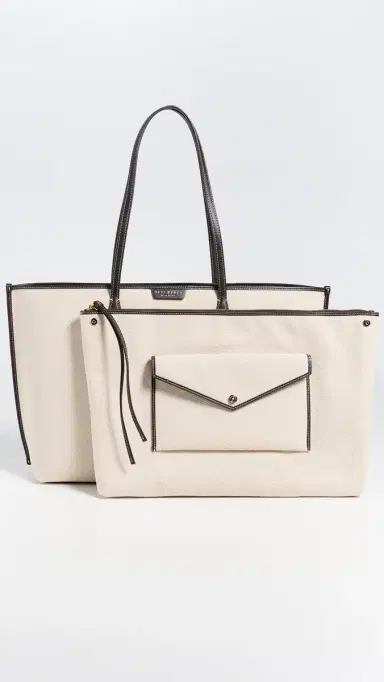Tory Burch Perry Canvas Tote Bag Natural One Size | Thumbnail 5