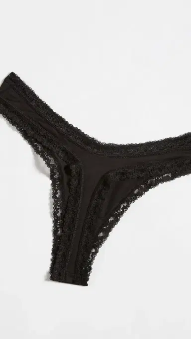 Stripe & Stare Black Thong 4 Pack Black | Thumbnail 5