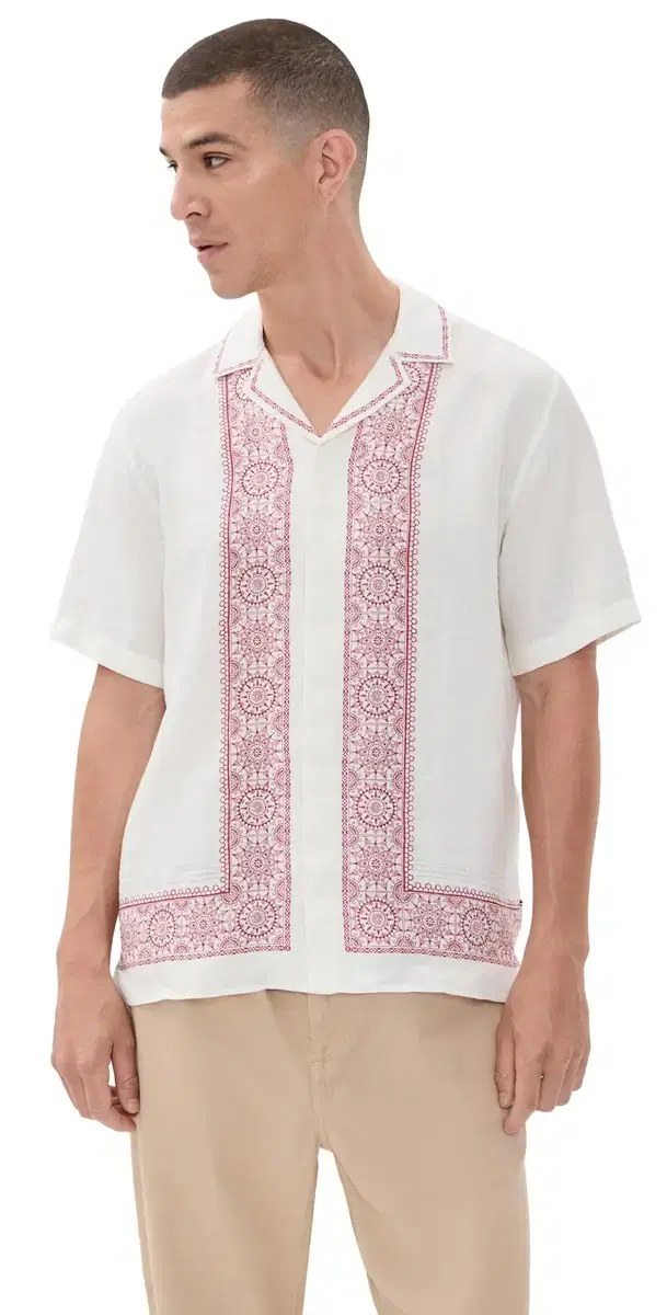 Orlebar Brown aitan Linen Alchemy Shirt Dark Ruby