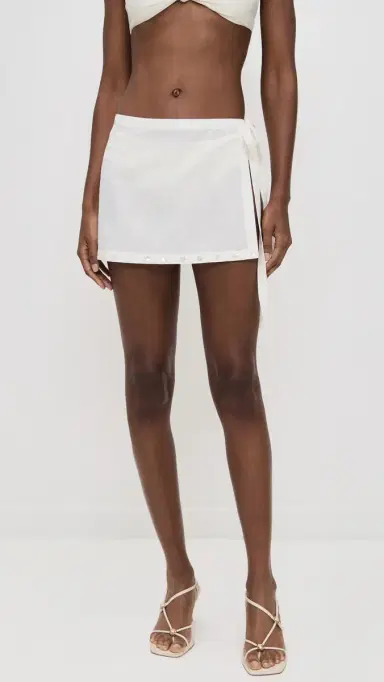 Staud Zandra Linen Skirt Ivory M/L | Thumbnail 2