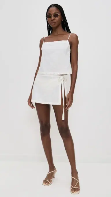 Staud Zandra Linen Skirt Ivory M/L | Thumbnail 5