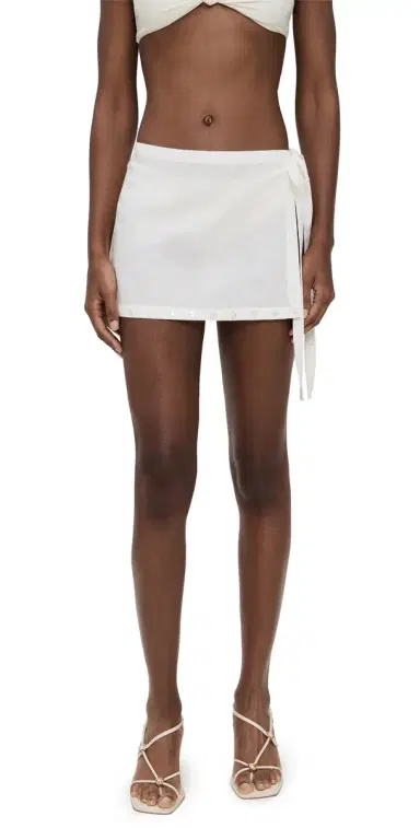 Staud Zandra Linen Skirt Ivory M/L | Thumbnail 1