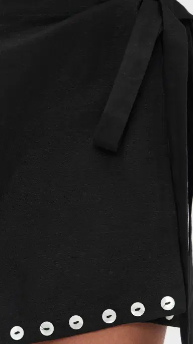Staud Zandra Linen Skirt Black M/L | Thumbnail 6