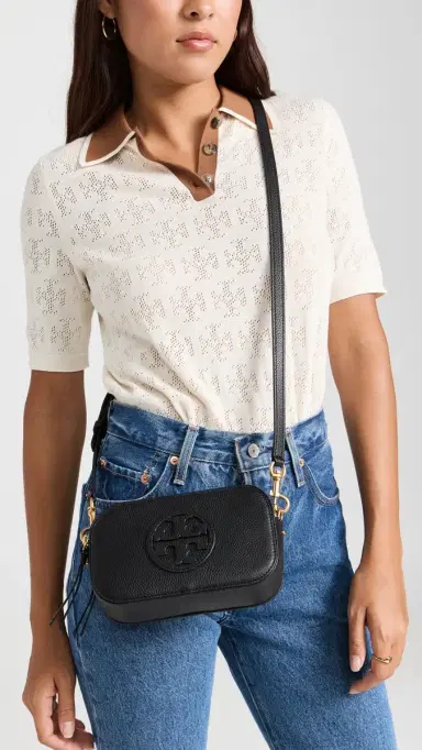 Tory Burch Mini Miller Crossbody Bag Black One Size | Thumbnail 3