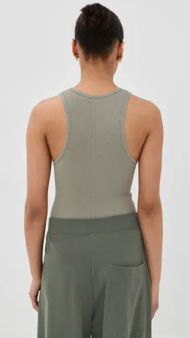 Tibi Circular Fine Rib Tank Pumice Grey | Thumbnail 3