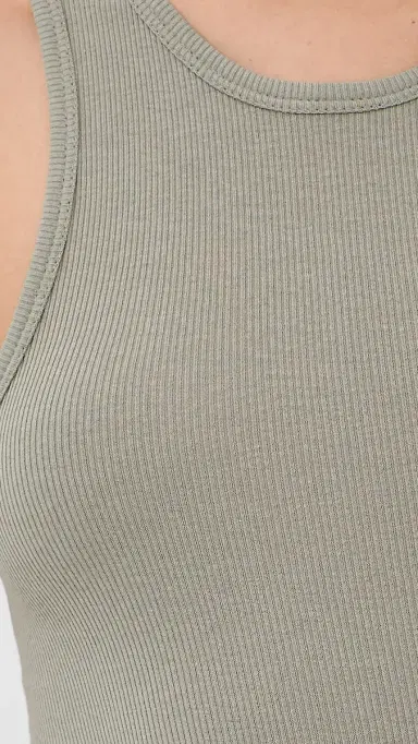 Tibi Circular Fine Rib Tank Pumice Grey | Thumbnail 6