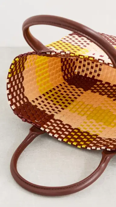 Marni Check Tote Lily White/Vanilla/Wild Cherry One Size | Thumbnail 6