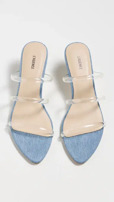 L'AGENCE Ludovica Sandals Blue Denim | Thumbnail 5
