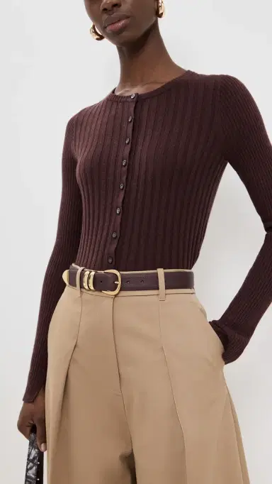 Anderson's Narrow Calf Leather Double Fastener Belt Oxblood 85 | Thumbnail 3 Anderson's Narrow Calf Leather Double Fastener Belt Oxblood 85 | Thumbnail 3