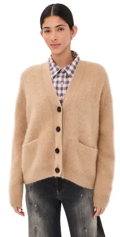 Acne Studios Cashmere Cardigan Light Brown | Thumbnail 1 Acne Studios Cashmere Cardigan Light Brown | Thumbnail 1