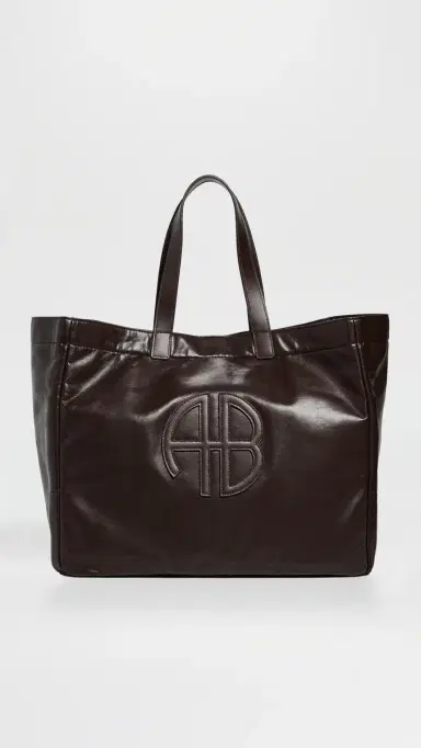 ANINE BING Large Rio Tote Dark Brown One Size | Thumbnail 2