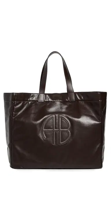 ANINE BING Large Rio Tote Dark Brown One Size | Thumbnail 1