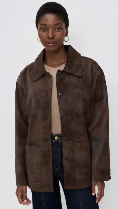 WAYF Rita Faux Suede Jacket Espresso | Thumbnail 2
