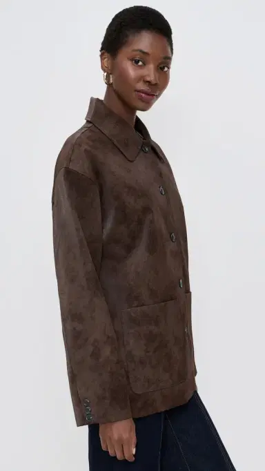 WAYF Rita Faux Suede Jacket Espresso | Thumbnail 4