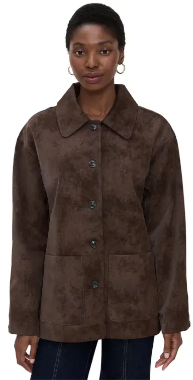 WAYF Rita Faux Suede Jacket Espresso | Thumbnail 1