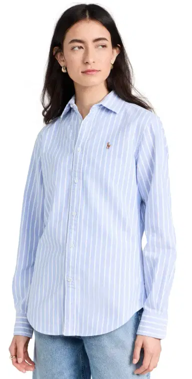 Polo Ralph Lauren Cotton Oxford Long Sleeve Button Down Harbor Island Blue/White 6 | Thumbnail 1 Polo Ralph Lauren Cotton Oxford Long Sleeve Button Down Harbor Island Blue/White 6 | Thumbnail 1