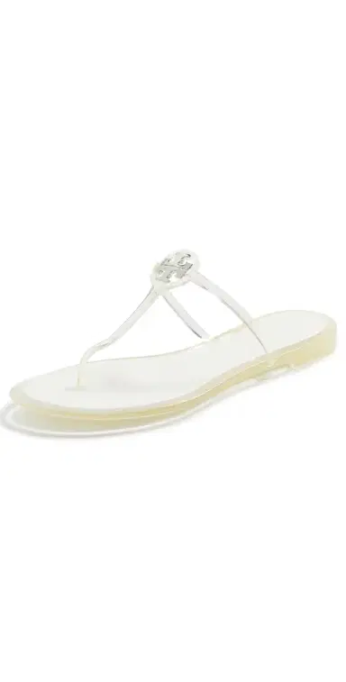Tory Burch Mini Miller Jelly Sandals Clear Silver 9 | Thumbnail 1