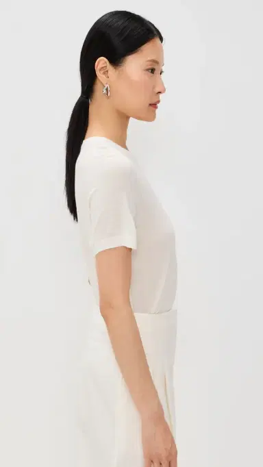 Theory Basic Tee New Ivory M | Thumbnail 4 Theory Basic Tee New Ivory M | Thumbnail 4
