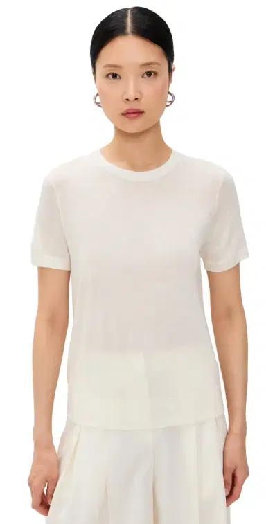 Theory Basic Tee New Ivory M | Thumbnail 1 Theory Basic Tee New Ivory M | Thumbnail 1