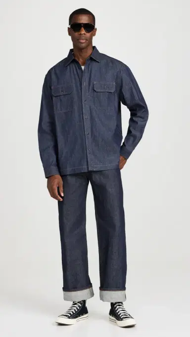 Naked & Famous Denim Strong Guy Dirty Fade Selvedge Jeans Indigo | Thumbnail 5