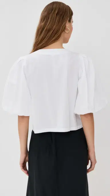 LE BOP Liza Puff Sleeve Shirt White | Thumbnail 3