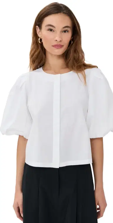 LE BOP Liza Puff Sleeve Shirt White | Thumbnail 1