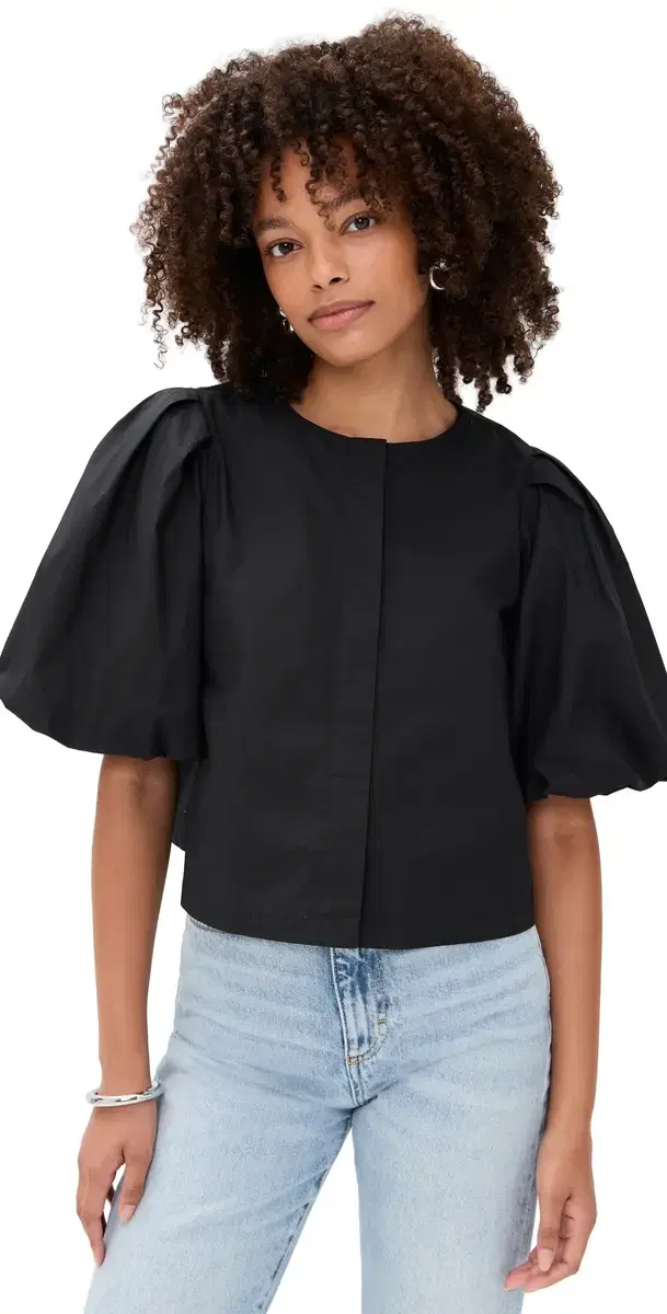 LE BOP iza Puff Sleeve Shirt Black