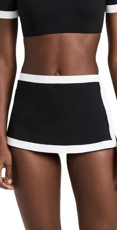 Staud Nell Swim Skirt Black/White | Thumbnail 1