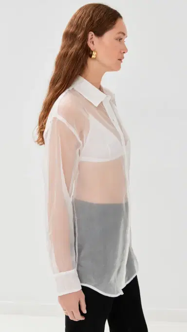 SPRWMN Oversized ilk Shirt White | Thumbnail 4