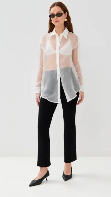 SPRWMN Oversized ilk Shirt White | Thumbnail 5