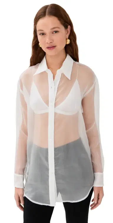 SPRWMN Oversized ilk Shirt White | Thumbnail 1