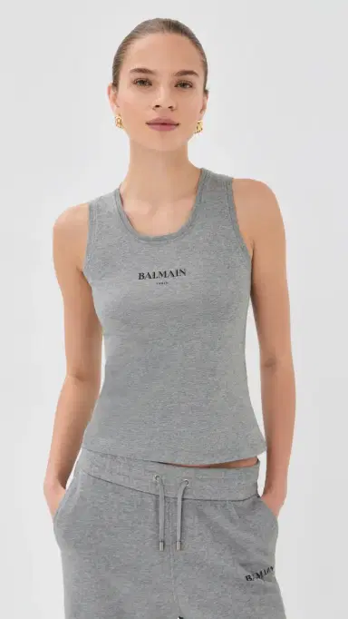 Balmain Vintage Print Tank Top Gris Chine/Noir | Thumbnail 2 Balmain Vintage Print Tank Top Gris Chine/Noir | Thumbnail 2