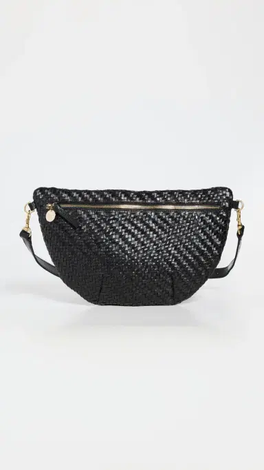 Clare V. Clare V. Grande Fanny Black Woven Zig-Zag One Size | Thumbnail 2
