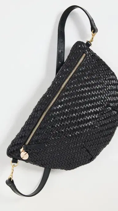 Clare V. Clare V. Grande Fanny Black Woven Zig-Zag One Size | Thumbnail 5