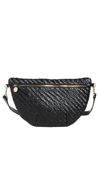 Clare V. Clare V. Grande Fanny Black Woven Zig-Zag One Size | Thumbnail 1
